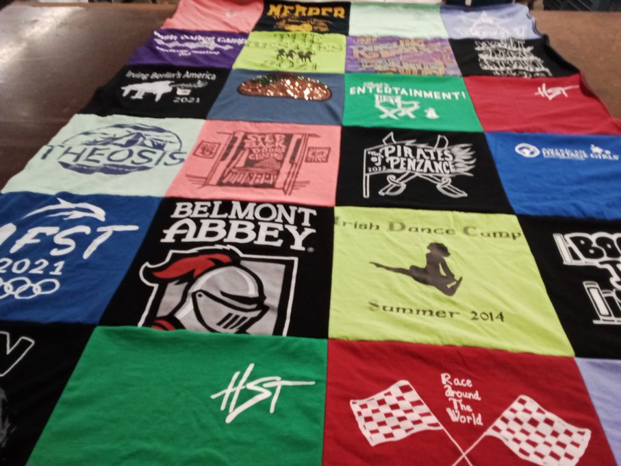 T-shirt quilt from belmont abbey college by ANN from MD
