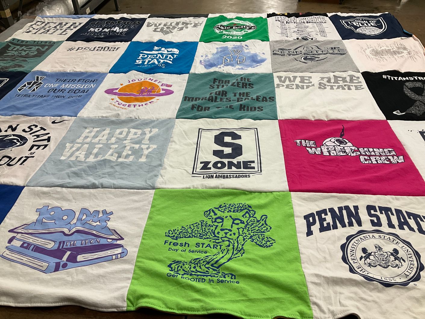 T-shirt quilt from pennsylvania state university by Elizabeth from MD