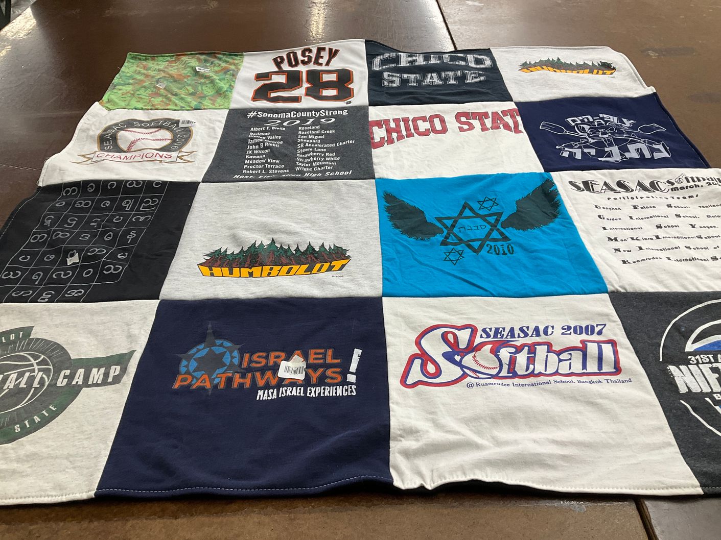T-shirt quilt from chico state university, humboldt state university by Ellana from CA