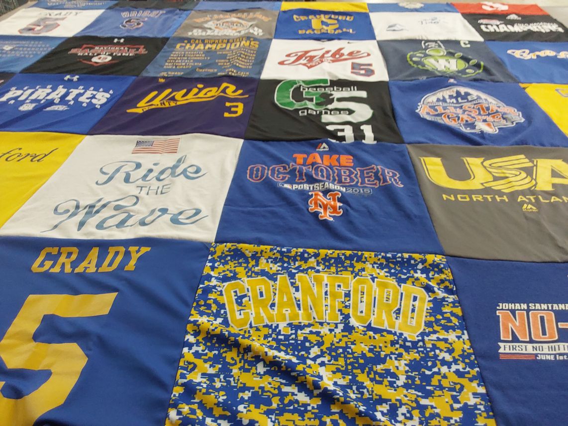 T-shirt quilt from cranford high school by Luciana from NJ