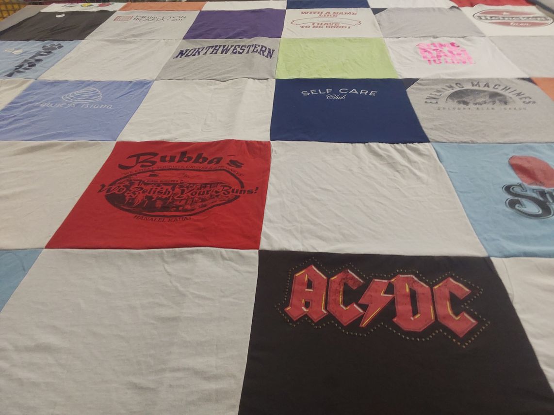 T-shirt quilt from northwestern university by NANCY from IL