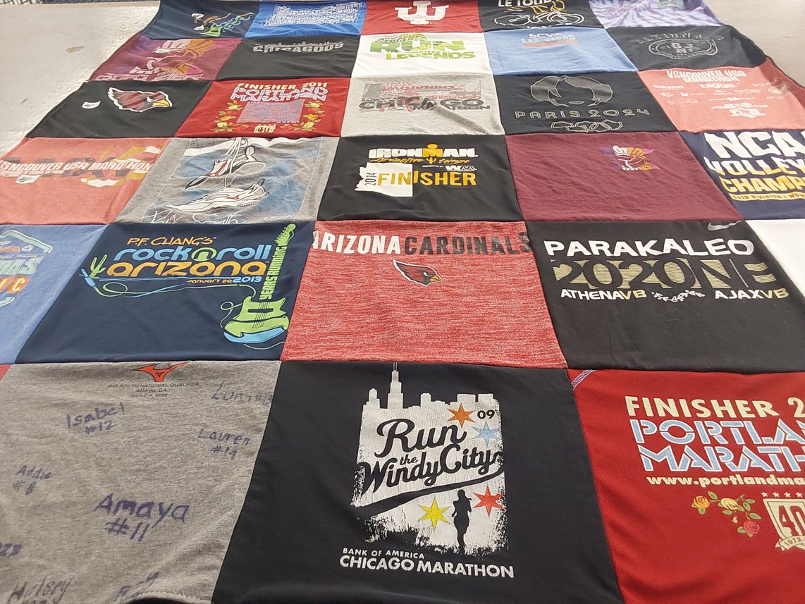 T-shirt quilt featuring arizona cardinals by Susan from OR