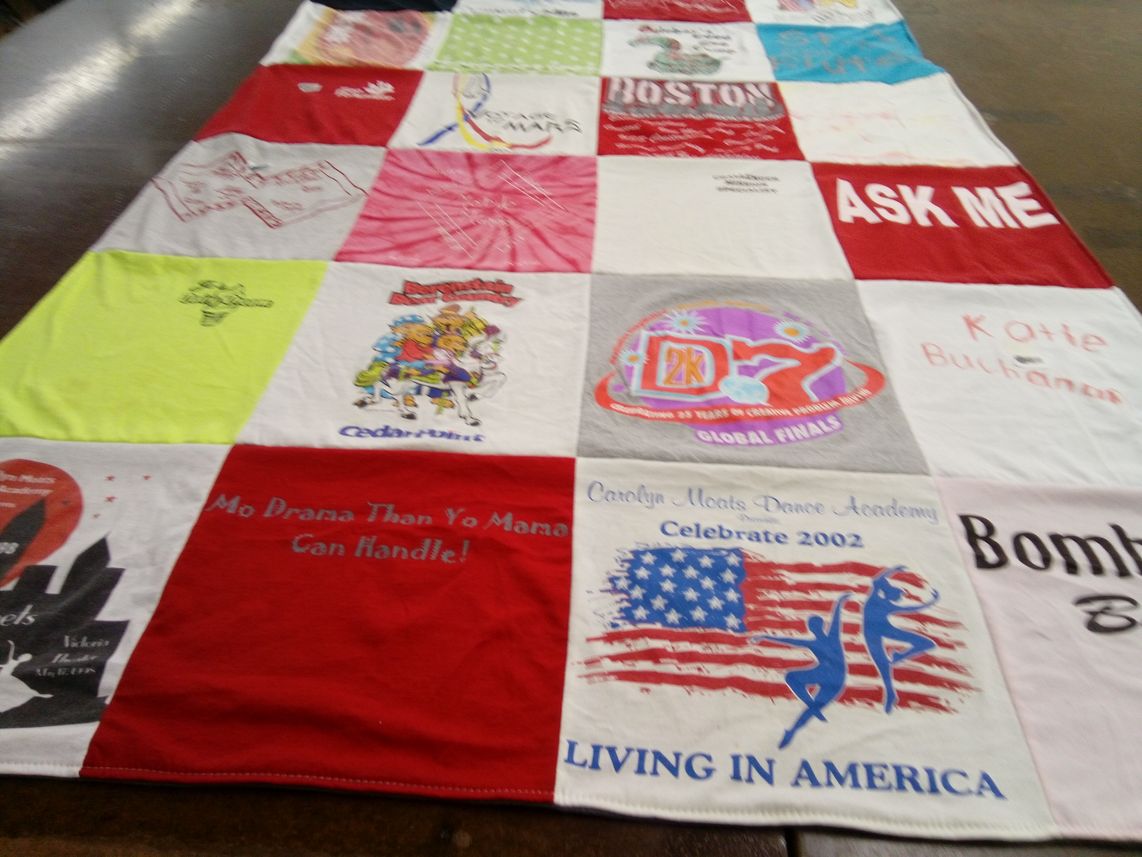 T-shirt quilt with dance themes by John from OH