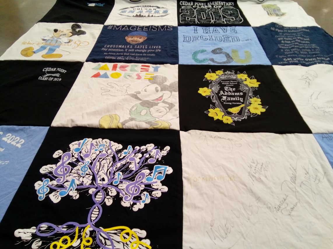 T-shirt quilt with disney, musicals themes by LISA from VA