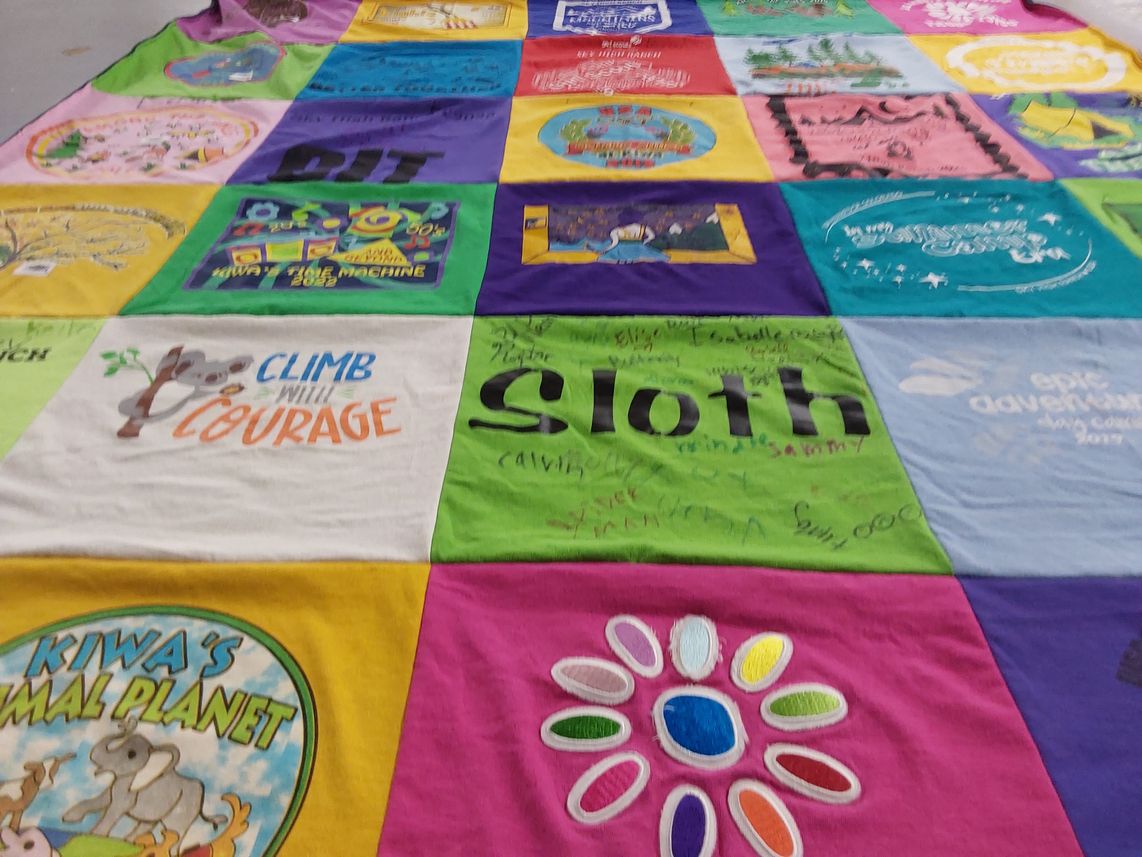 T-shirt quilt with animals, nature themes by Sara from CO