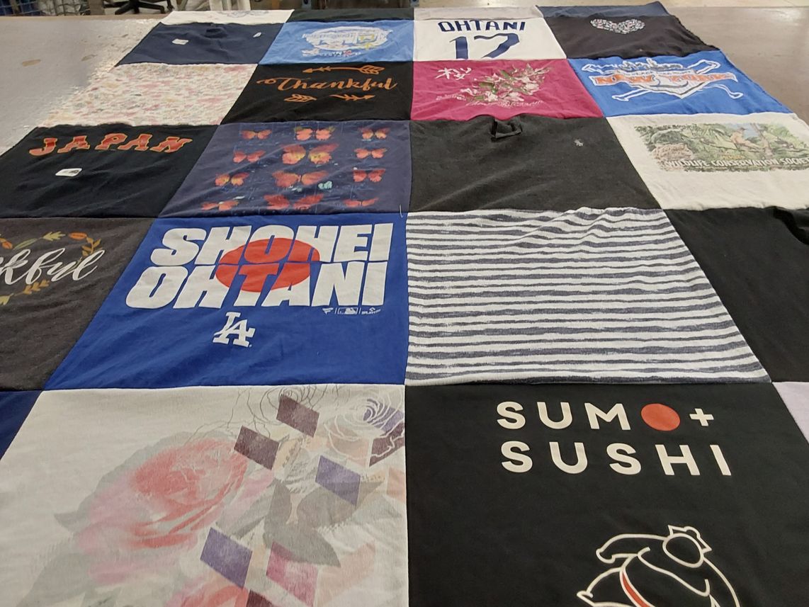 T-shirt quilt featuring los angeles angels by Keiko from NY