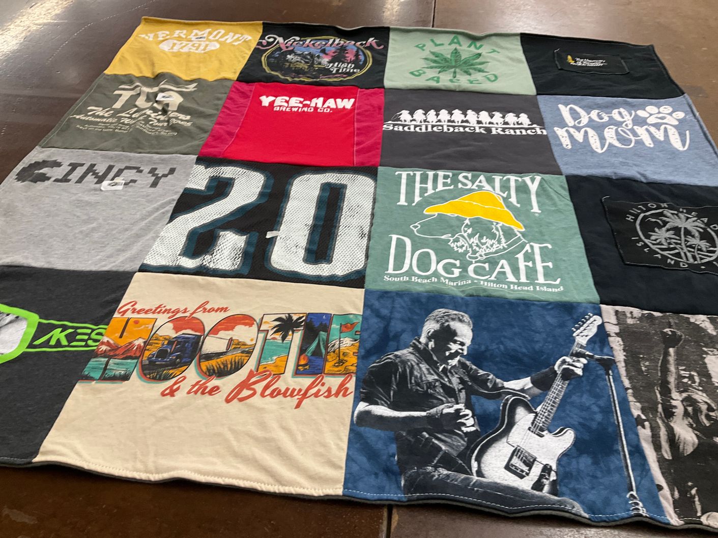 T-shirt quilt with brewing, dog lovers themes by Avital from MD