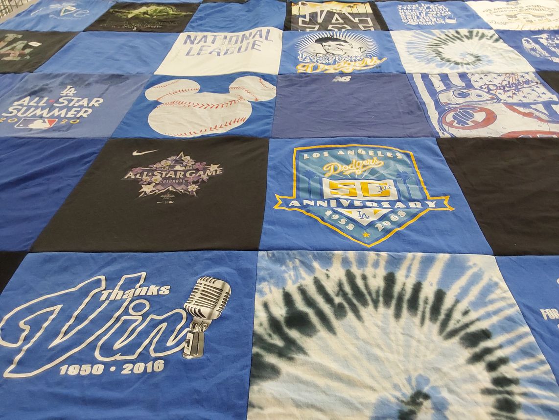 T-shirt quilt featuring los angeles dodgers by Thomas from CA