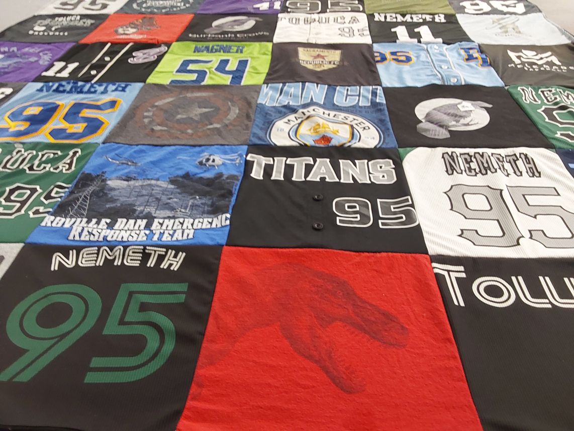 T-shirt quilt featuring titans by Tamara from CA