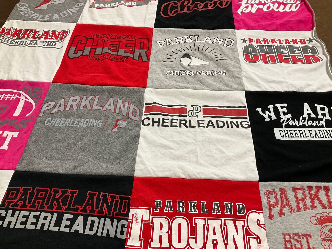 T-shirt quilt featuring parkland trojans by Kiana from PA