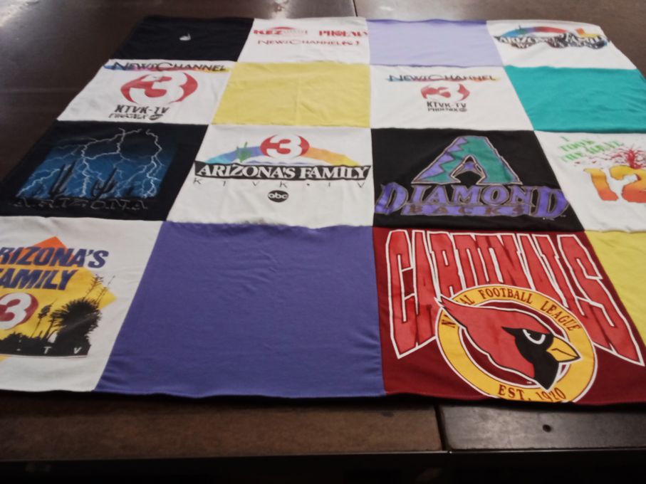 T-shirt quilt featuring arizona diamondbacks, arizona cardinals by christine from TX