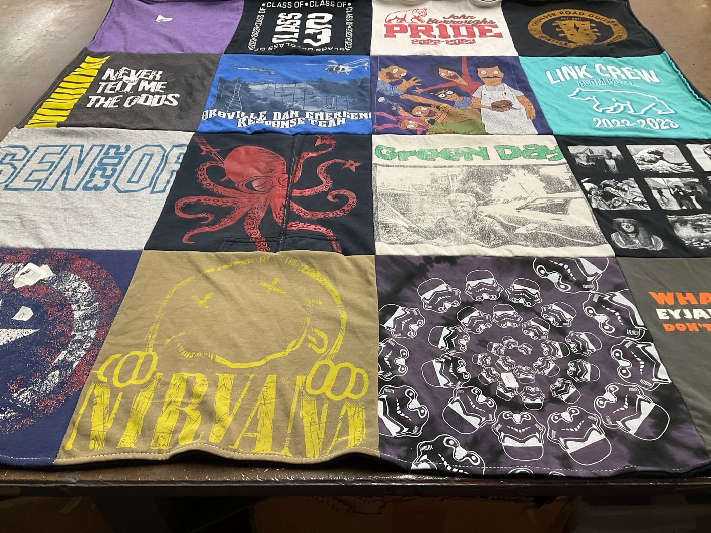 T-shirt quilt from john burroughs high school by Tamara from CA