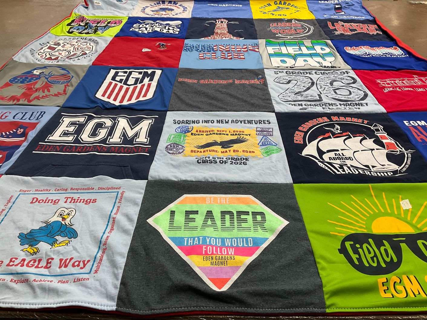 T-shirt quilt from eden gardens magnet school by Natalie from LA