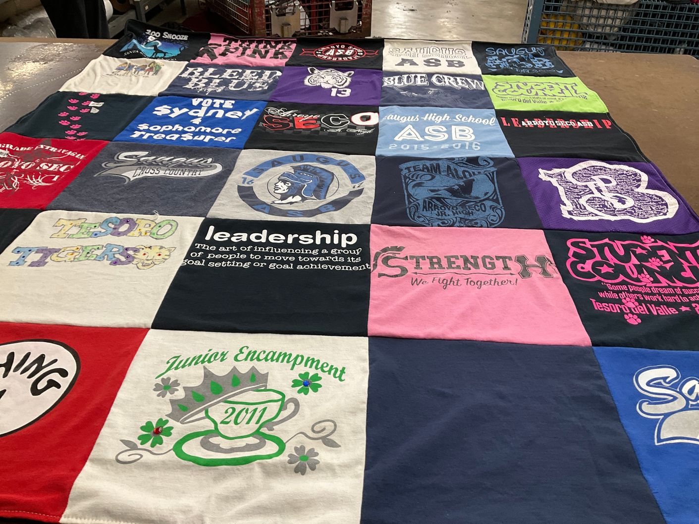 T-shirt quilt featuring tesoro tigers by Lisa from CA