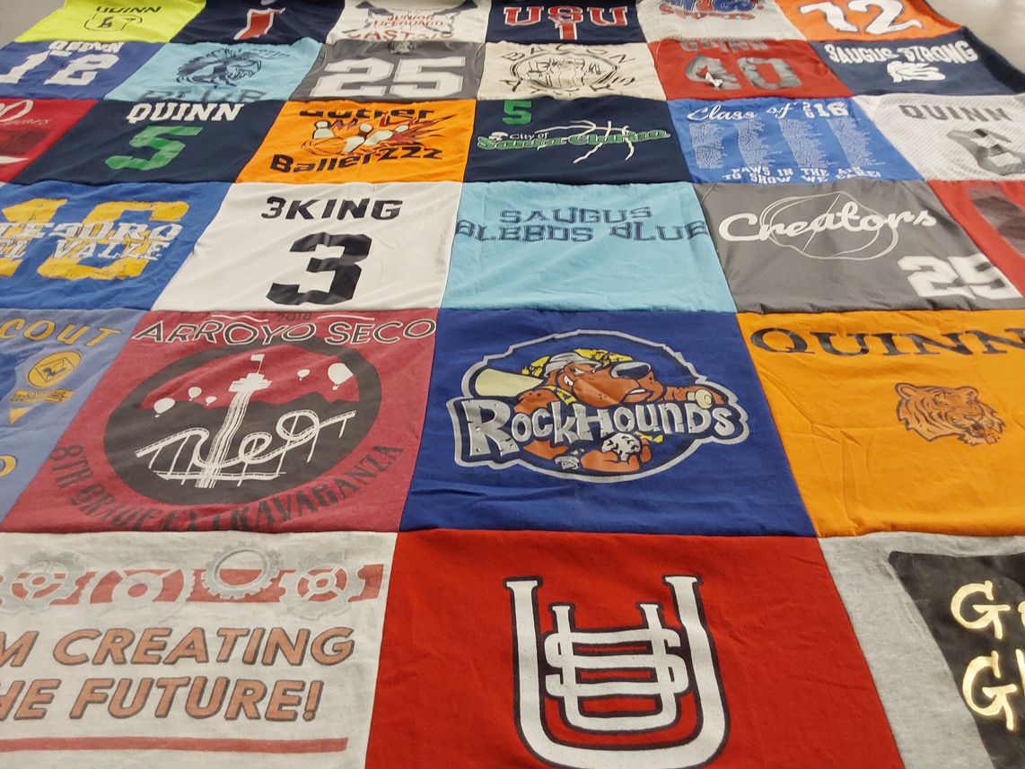 T-shirt quilt featuring rockhounds by Lisa from CA