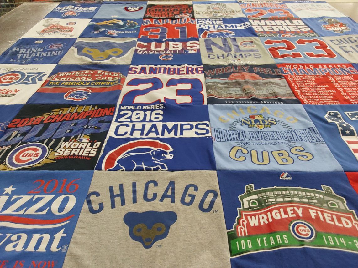 T-shirt quilt featuring chicago cubs by Sarah  from IL