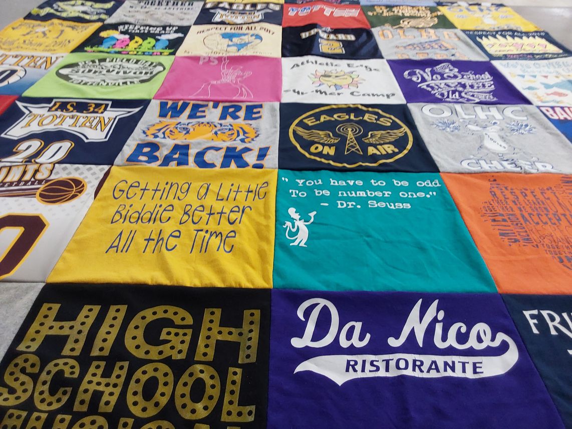 T-shirt quilt from lotten high school by vanessa from NY