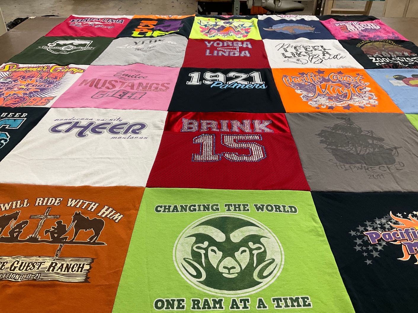 T-shirt quilt from colorado state university by Dienna from CA