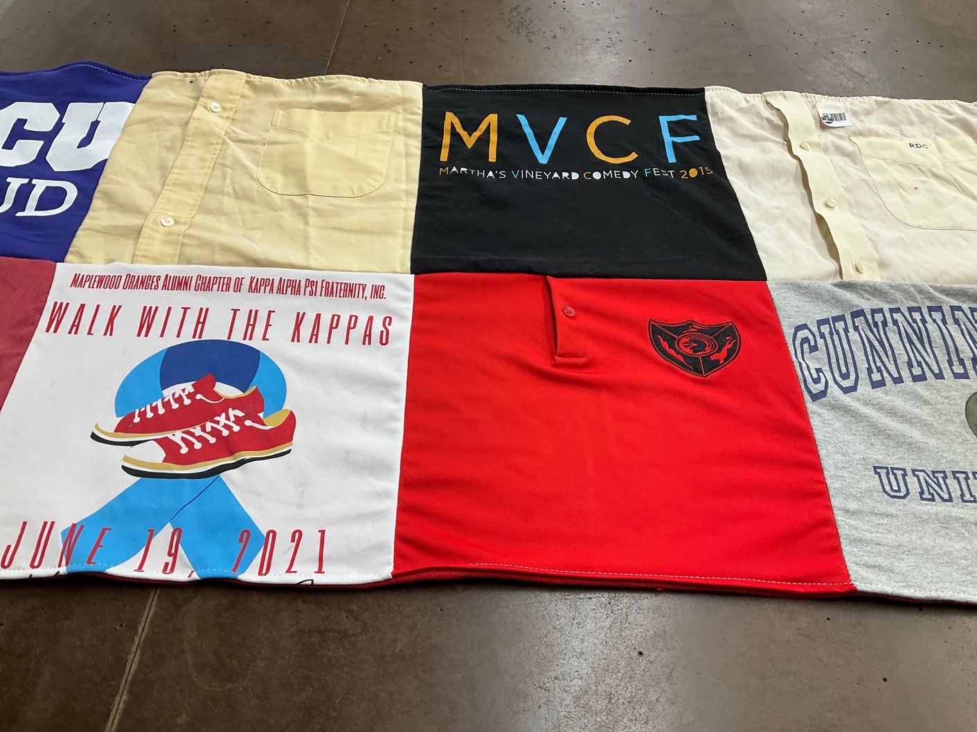 T-shirt quilt from cunningham university by Margaret from NJ