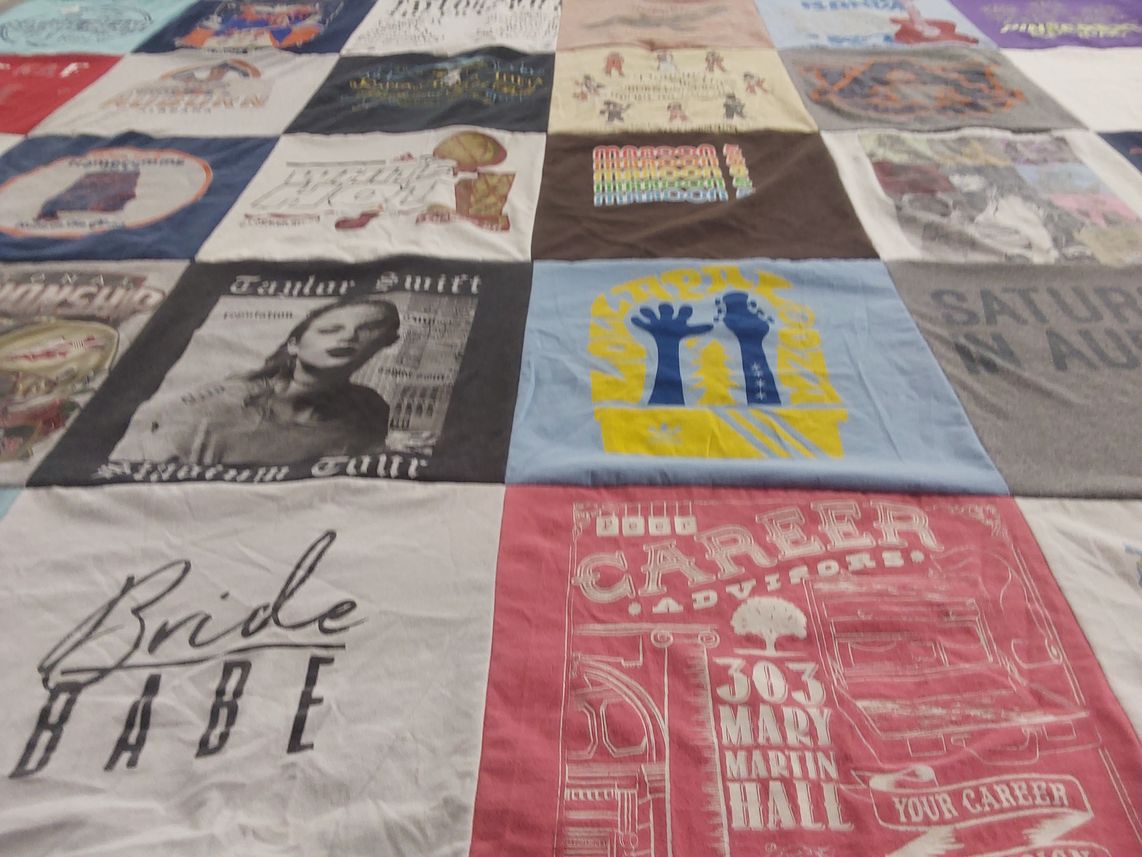 T-shirt quilt with music, careers themes by MIchelle from FL