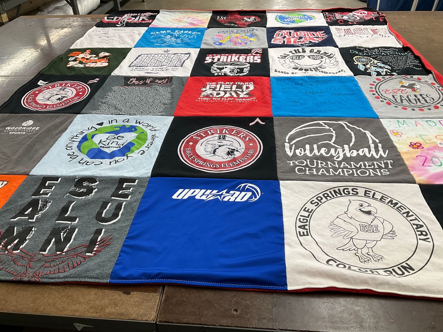 T-shirt quilt from eagle springs elementary by Erica from TX