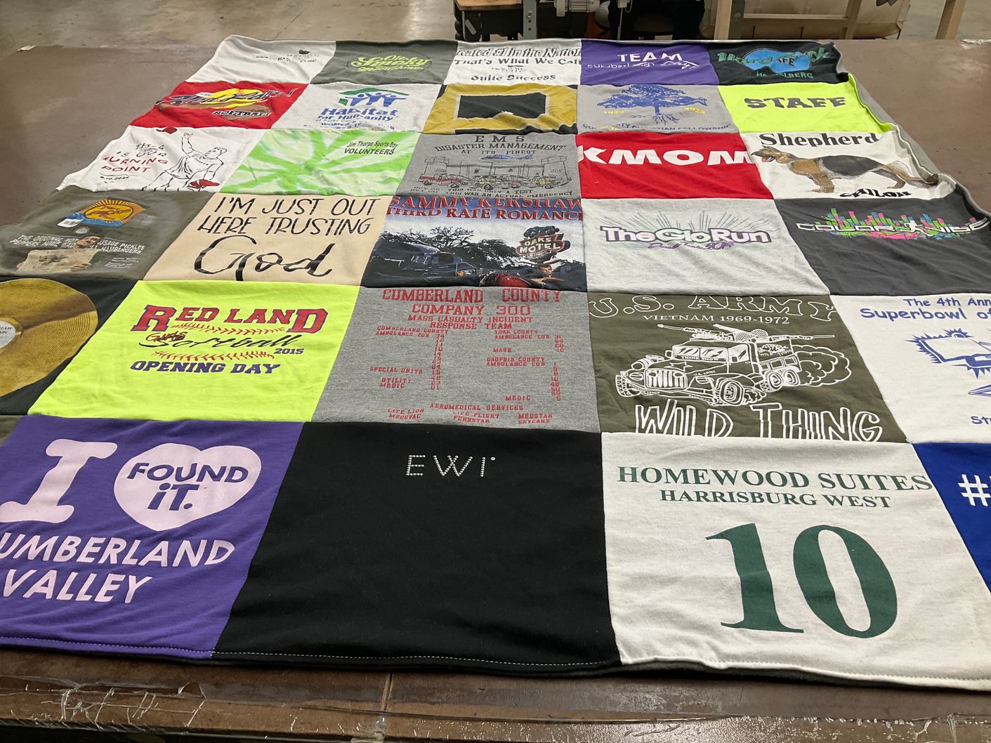 T-shirt quilt from cumberland valley high school by Dawn from PA