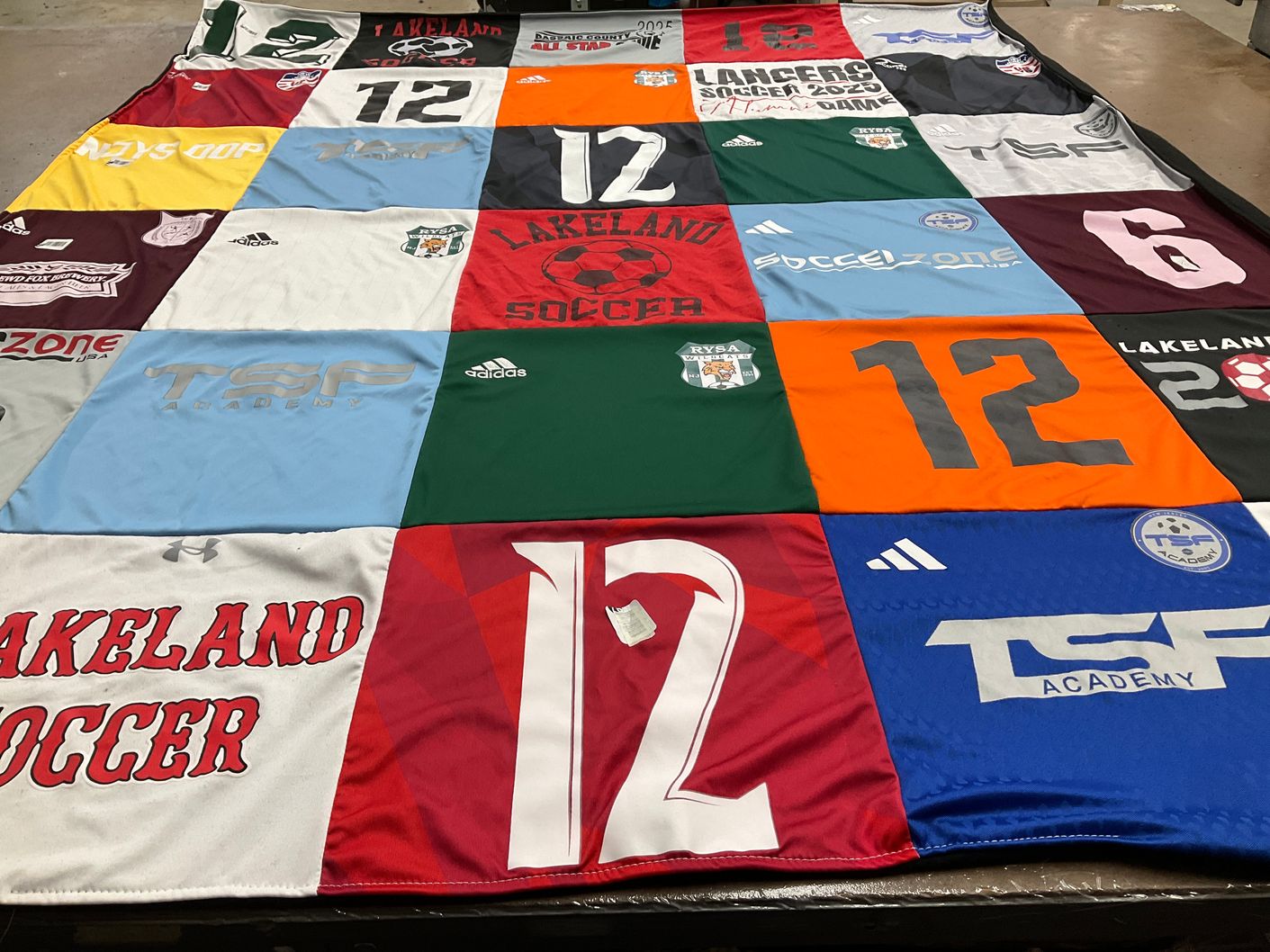 T-shirt quilt featuring lancers soccer by nicole from NJ
