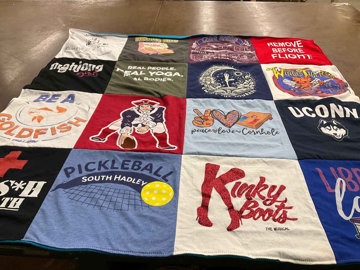 T-shirt quilt from university of connecticut by Marguerite from MA