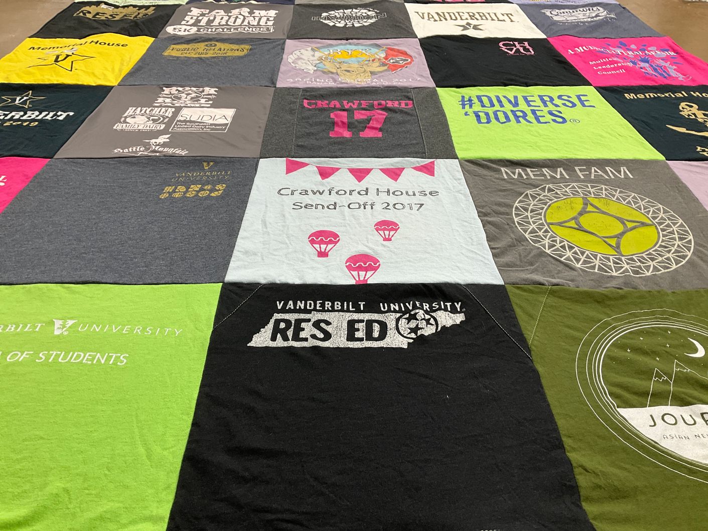 T-shirt quilt from vanderbilt university by Hannah from TN