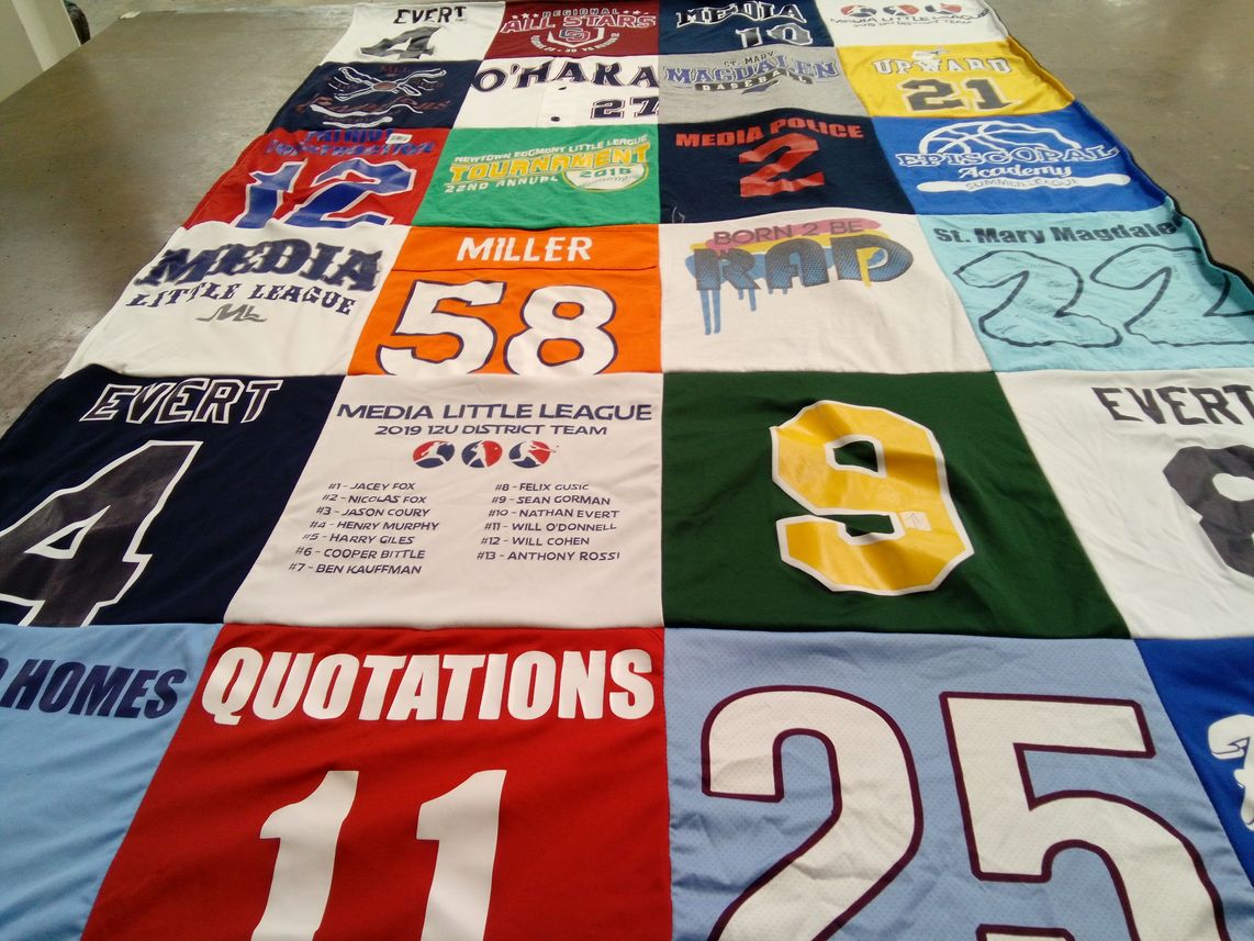 T-shirt quilt featuring media little league by Jodi from PA