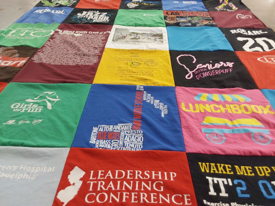 T-shirt quilt from park middle school by Sophia from NJ