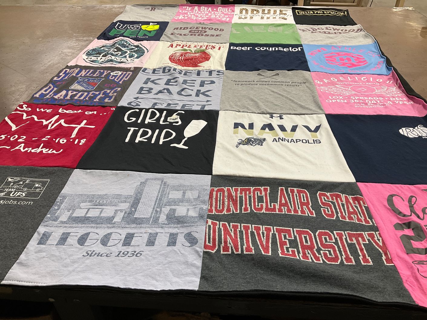 T-shirt quilt featuring navy midshipmen by Kaitlyn from NJ