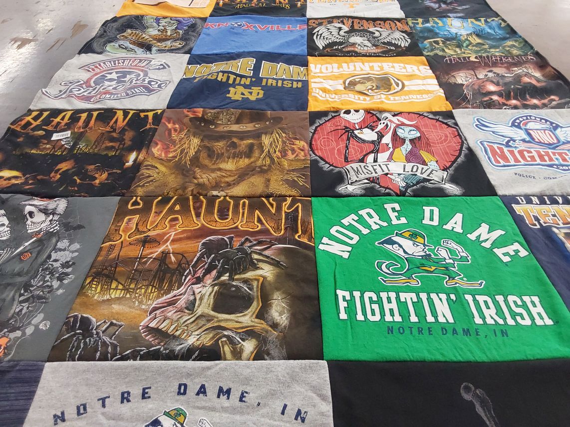 T-shirt quilt featuring fighting irish, volunteers by Karen from IL