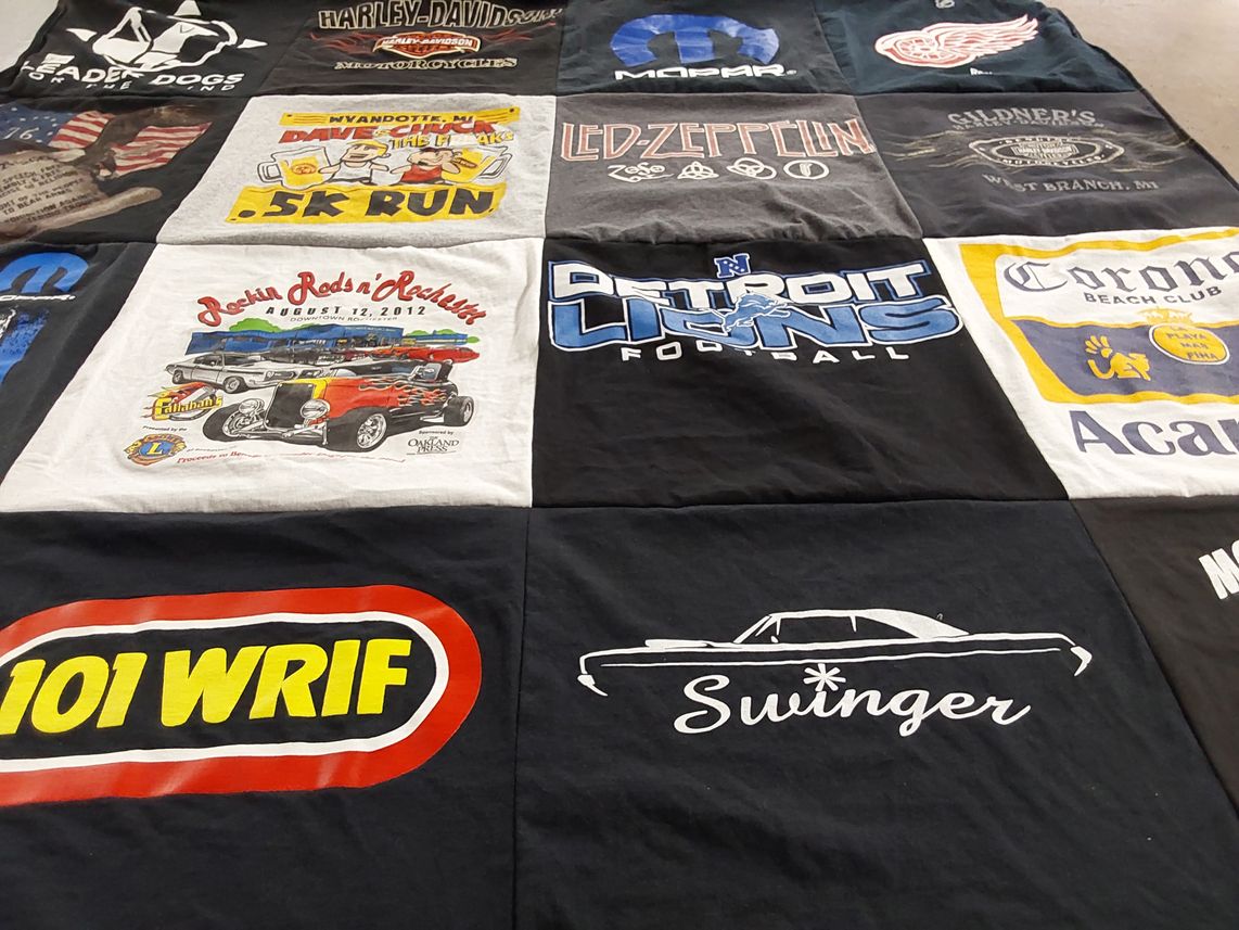 T-shirt quilt featuring detroit lions football by TRACY from MI