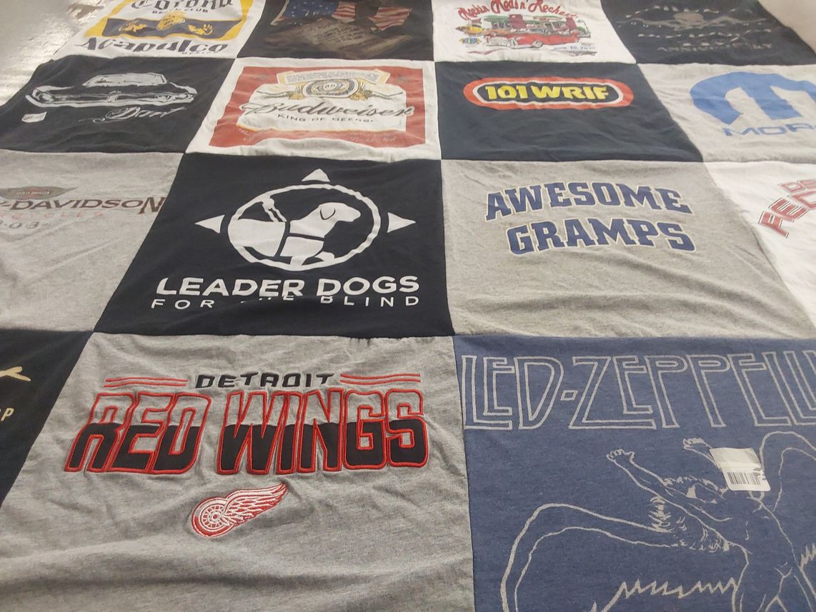 T-shirt quilt featuring detroit red wings by TRACY from MI