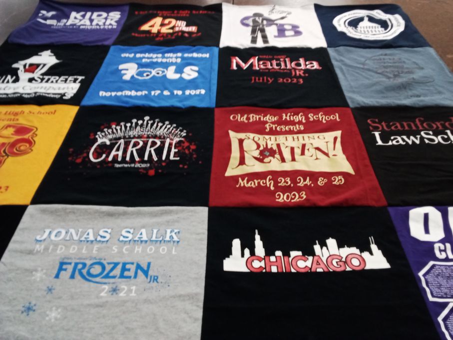 T-shirt quilt from old bridge high school, jonas salk middle school by Kristin from NJ