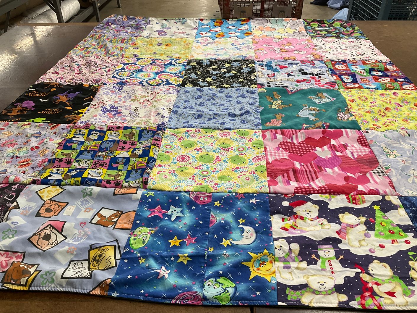 T-shirt quilt with animals, cartoons themes by Kellie from NJ