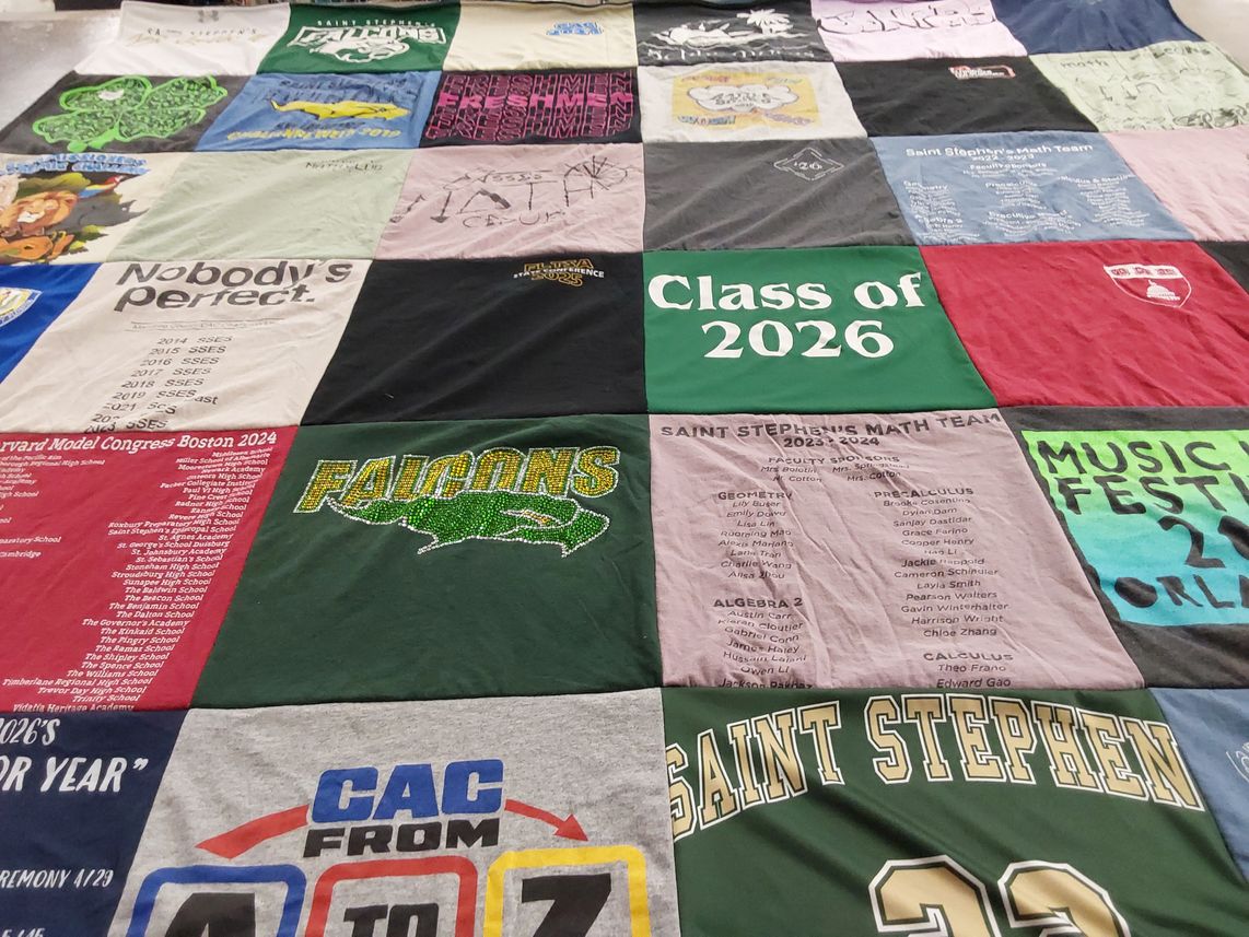 T-shirt quilt from saint stephen's school by Karri from FL