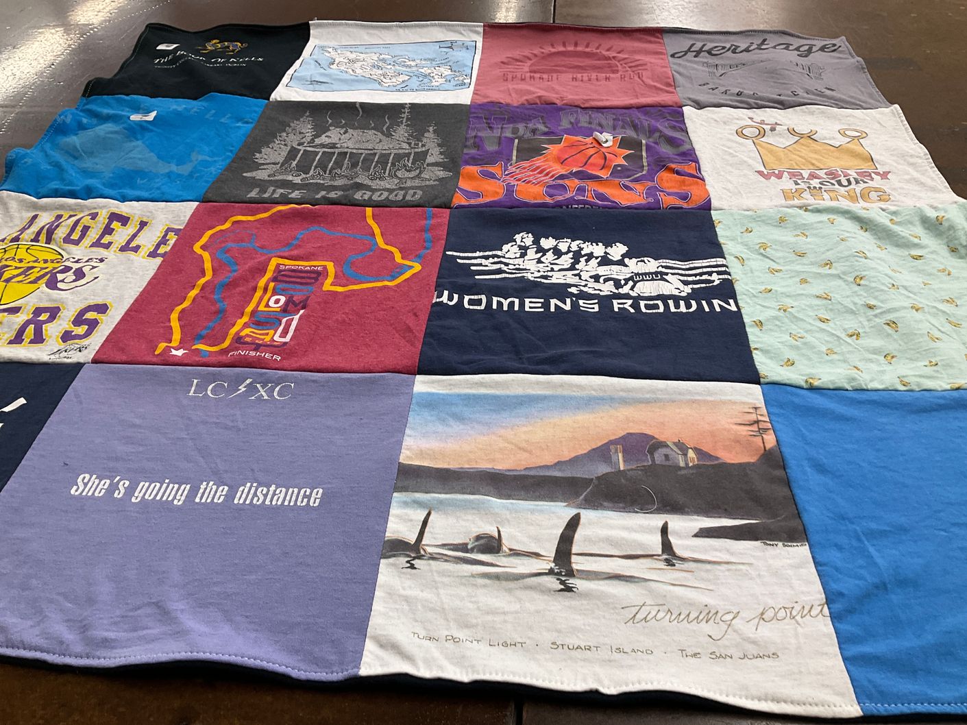 T-shirt quilt featuring los angeles lakers by Mallory from WA