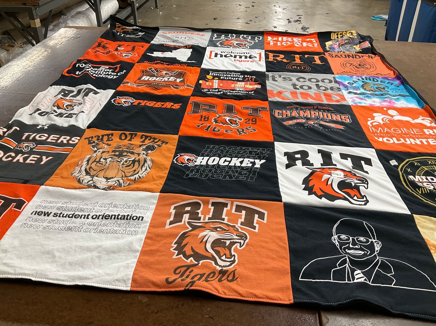 T-shirt quilt featuring rit tigers hockey by Kristen from PA