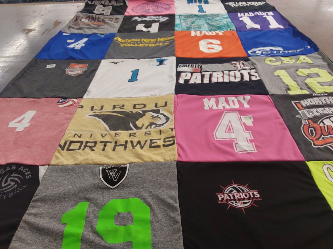 T-shirt quilt featuring liberty patriots by Andrea from KS