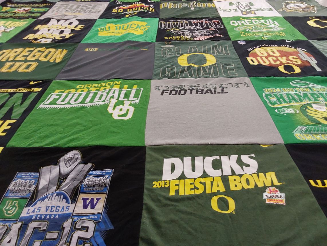 T-shirt quilt featuring oregon ducks football by Rod from OR