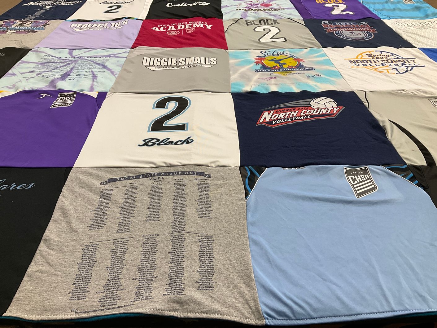 T-shirt quilt featuring north county volleyball by Alina from CA