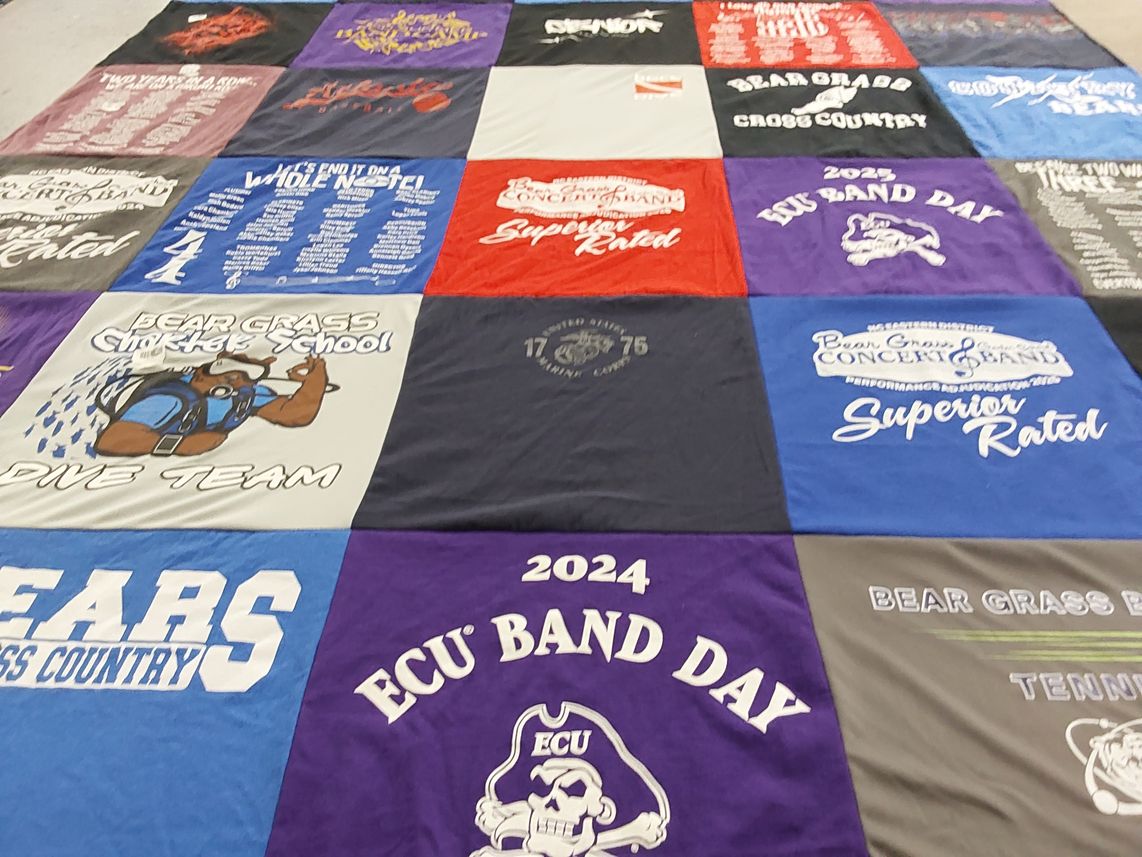 T-shirt quilt from east carolina university by Dedra from NC