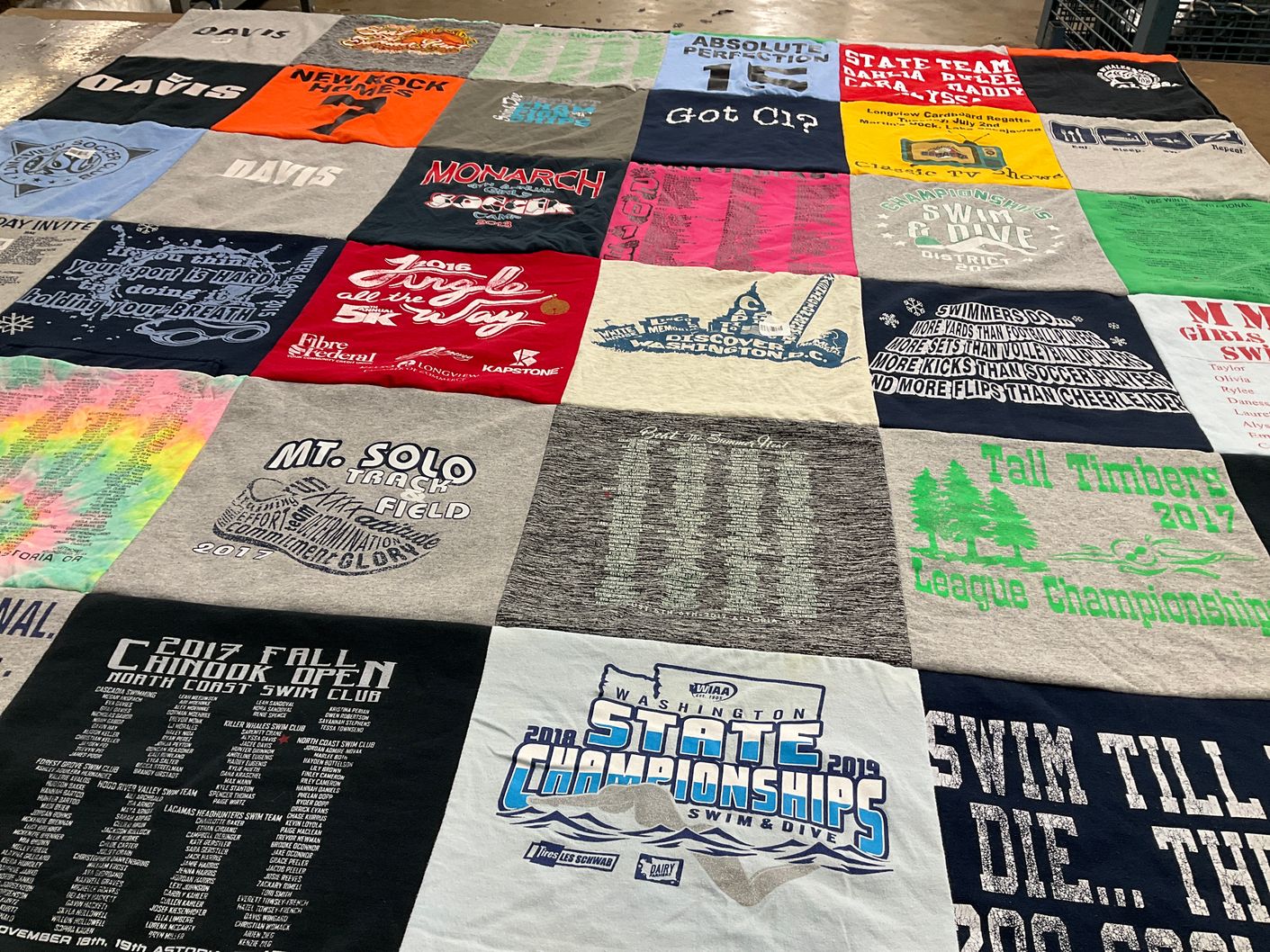 T-shirt quilt featuring mt solo track club by Brenda from WA