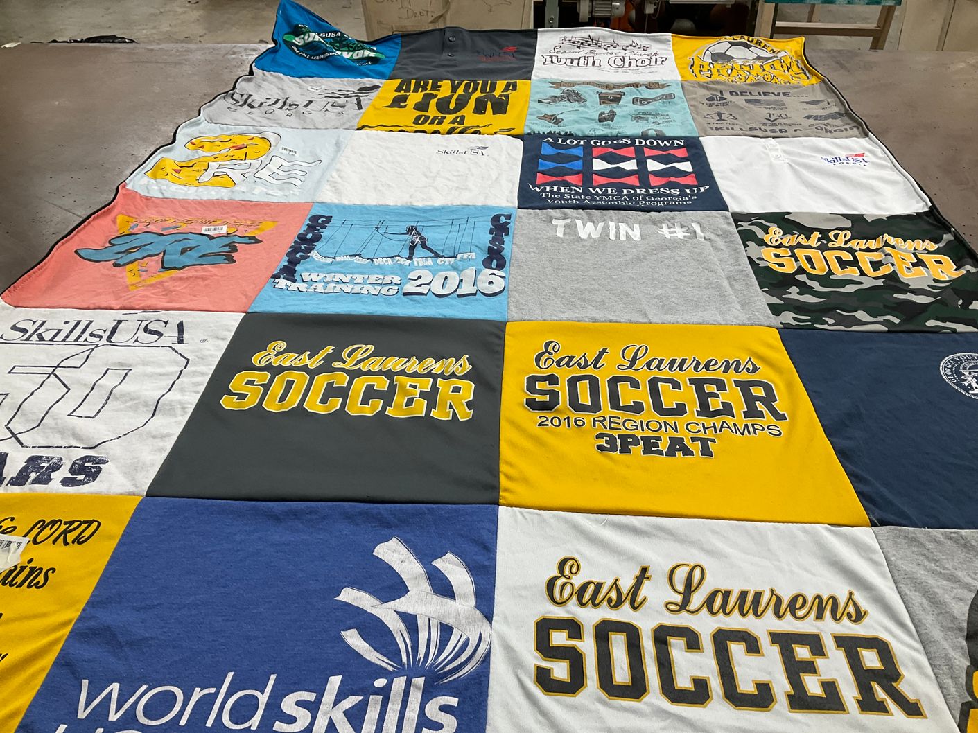 T-shirt quilt featuring east laurens soccer by Kaylon from VA