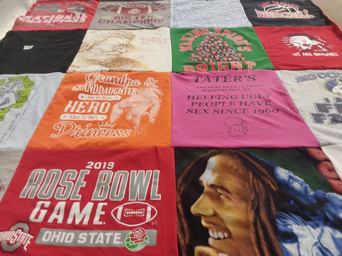 T-shirt quilt from ohio state university by Patrick from OH
