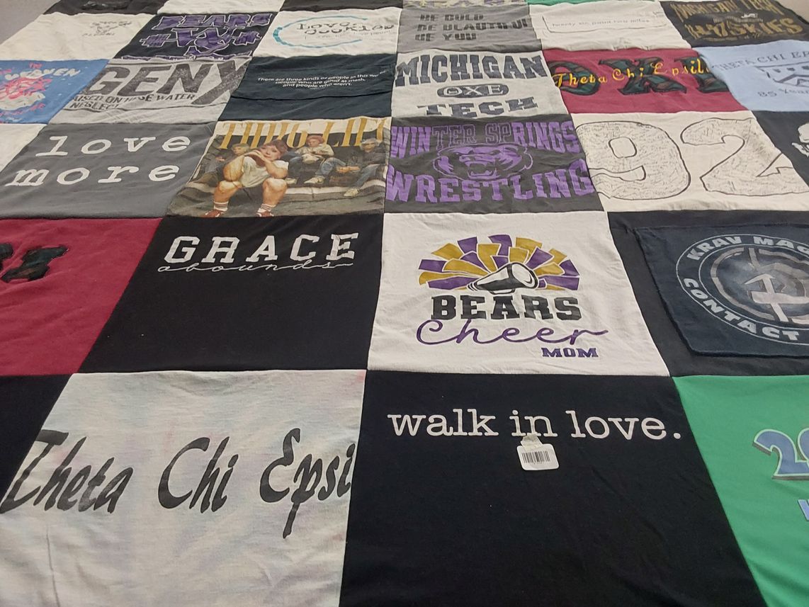 T-shirt quilt featuring bears cheer by Sarah from FL