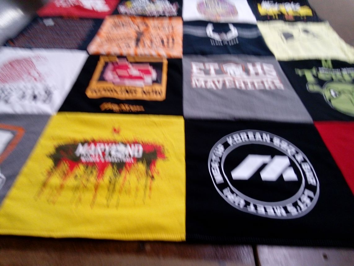 T-shirt quilt featuring mavericks by Joslyn from MD