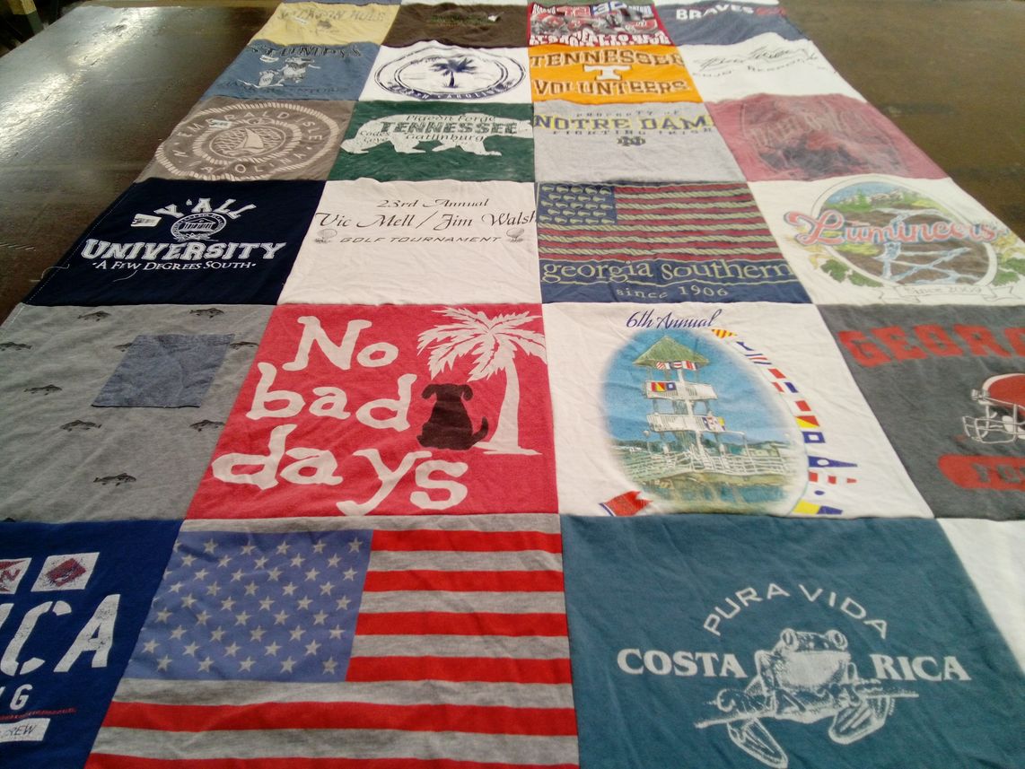 T-shirt quilt from georgia southern university, tennessee university by Raquel from GA